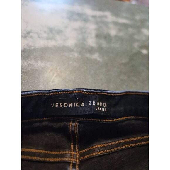 VERONICA BEARD Carolyn 10" Baby Boot dark slate striped waistband jeans sz 26 - Picture 4 of 6